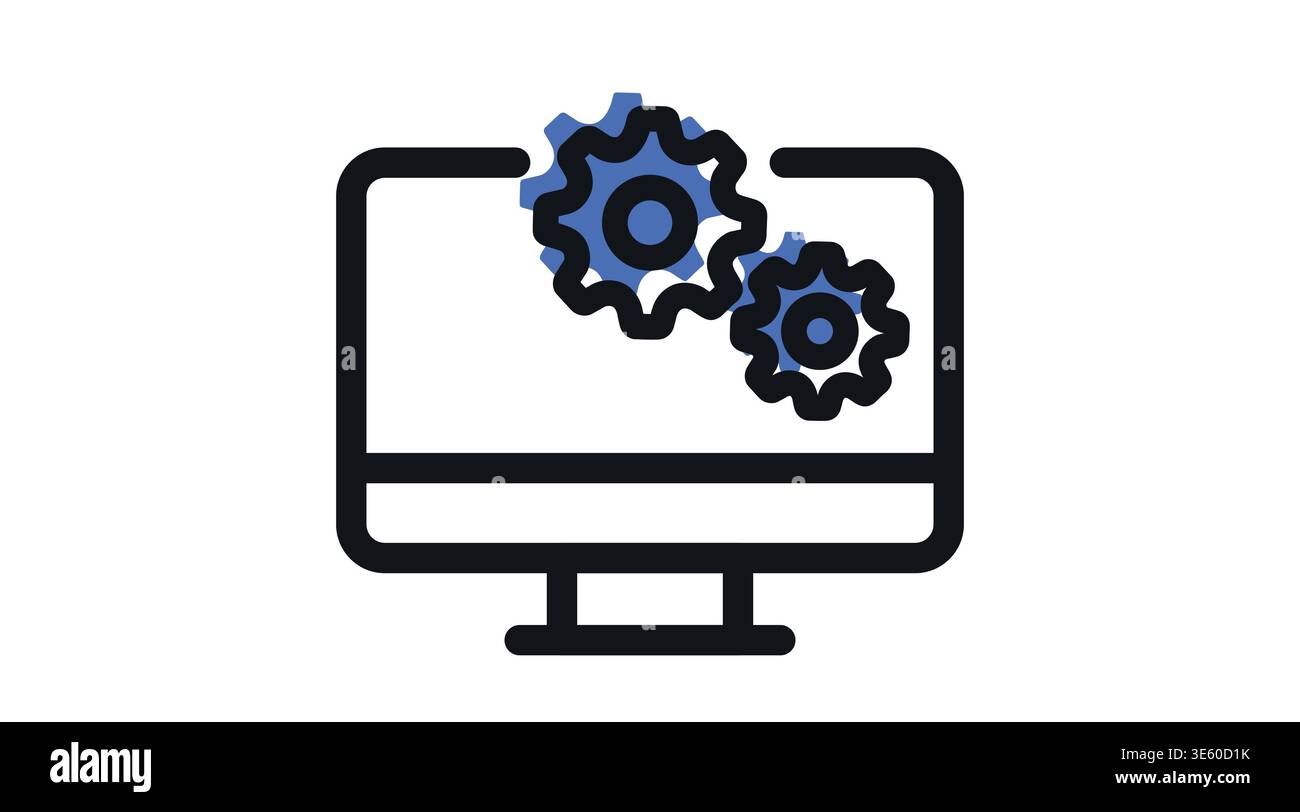 Computer settings and system optimization icon Stock Vector