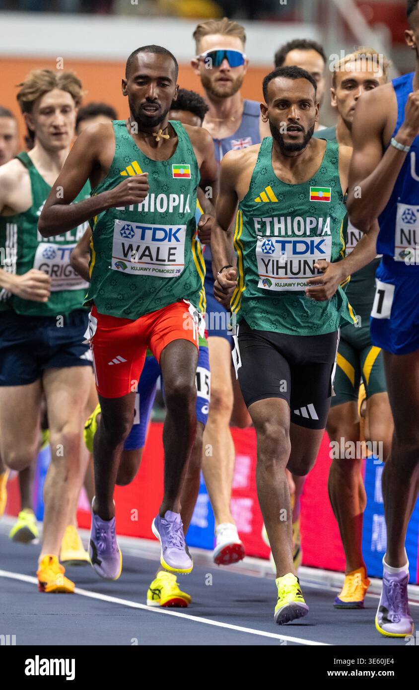 Getnet Wale and Addisu Yihune of Ethiopia competing in the men’s 3000m ...