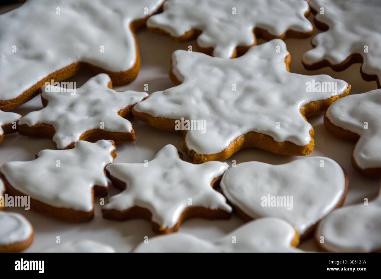 Festive Iced Gingerbread Cookies image Stock Photo