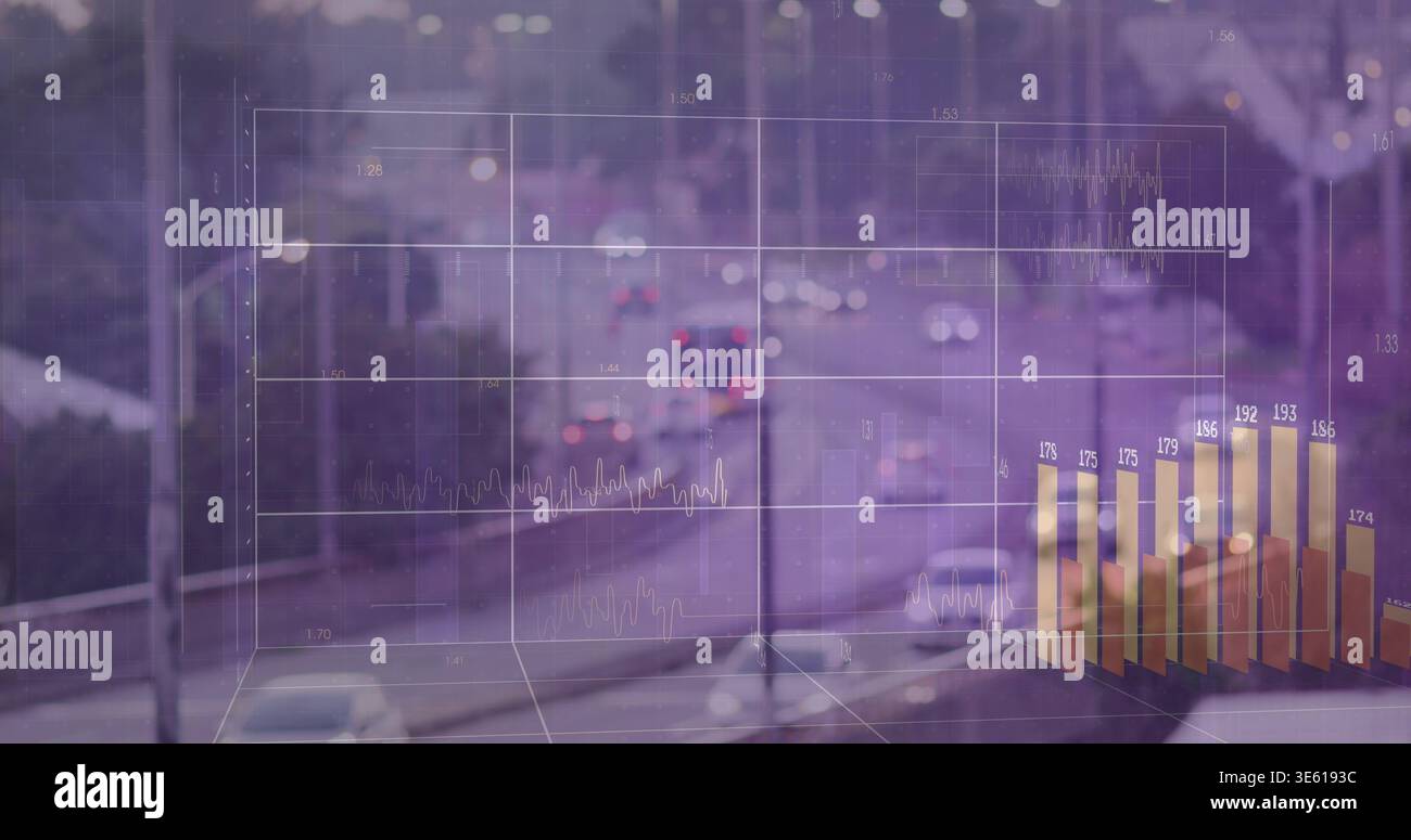 Dusk overlay showing bar chart hi-res stock photography and images - Alamy