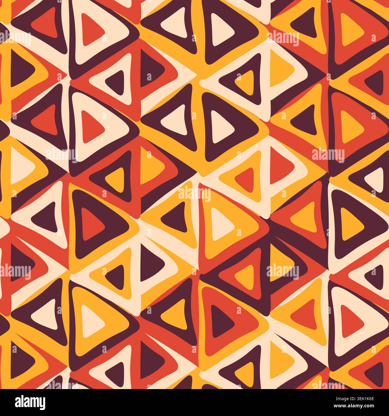 Seamless pattern with triangle decoranive art print. Polygonal rainbow mosaic background. Abstract vector illustration. Triangular graphic Simple Stock Vector