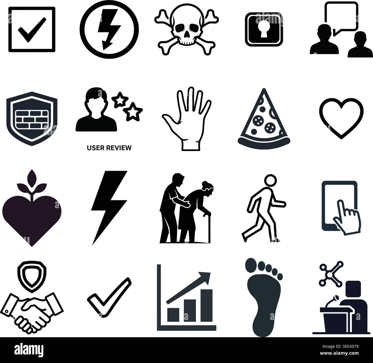Technology, Growth, and Success Icons Collection Stock Vector