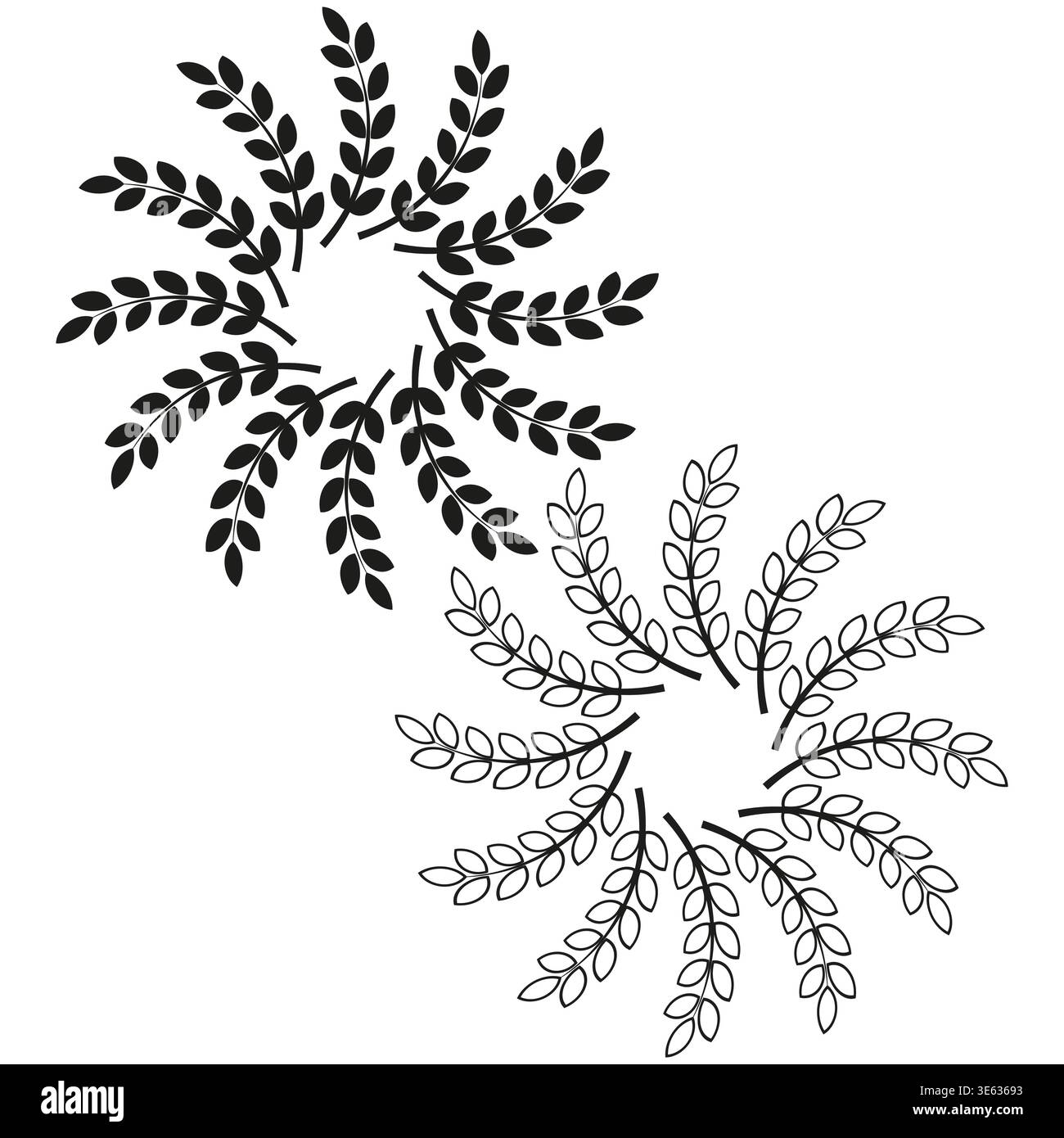 Laurel wreath set. Victory branch Vector. Winner award symbol. Circular ...