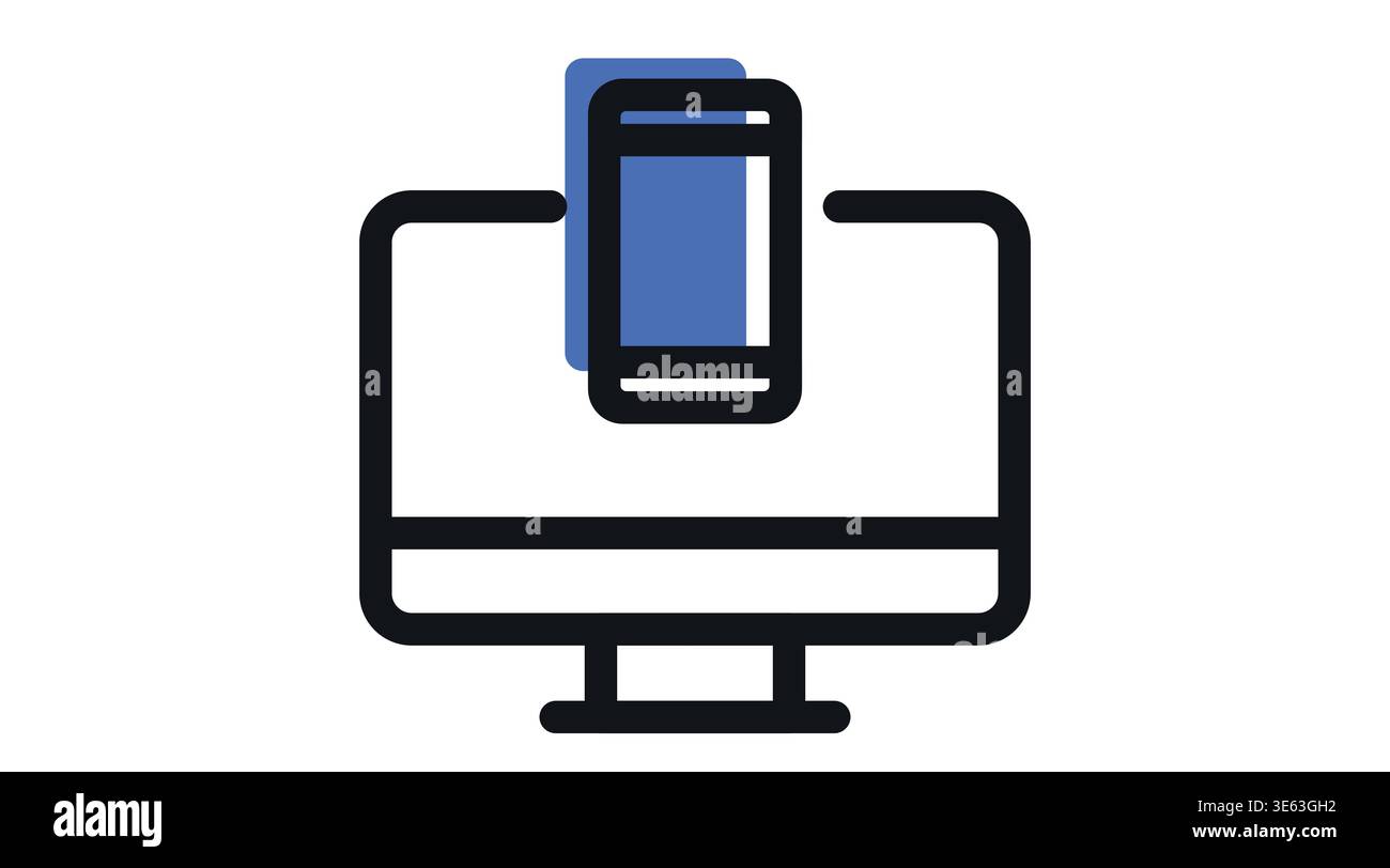 Responsive design and device sync icon Stock Vector