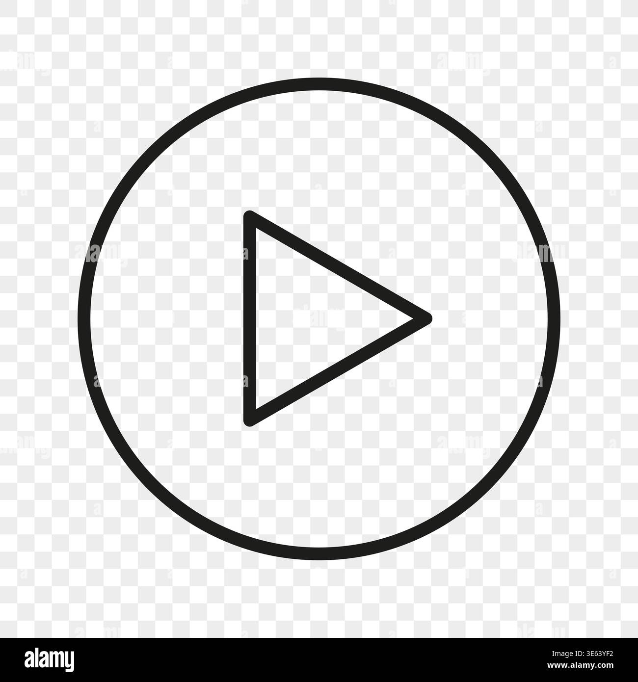 Media play button. Start video icon. Vector player symbol. Digital control sign. Stock Vector