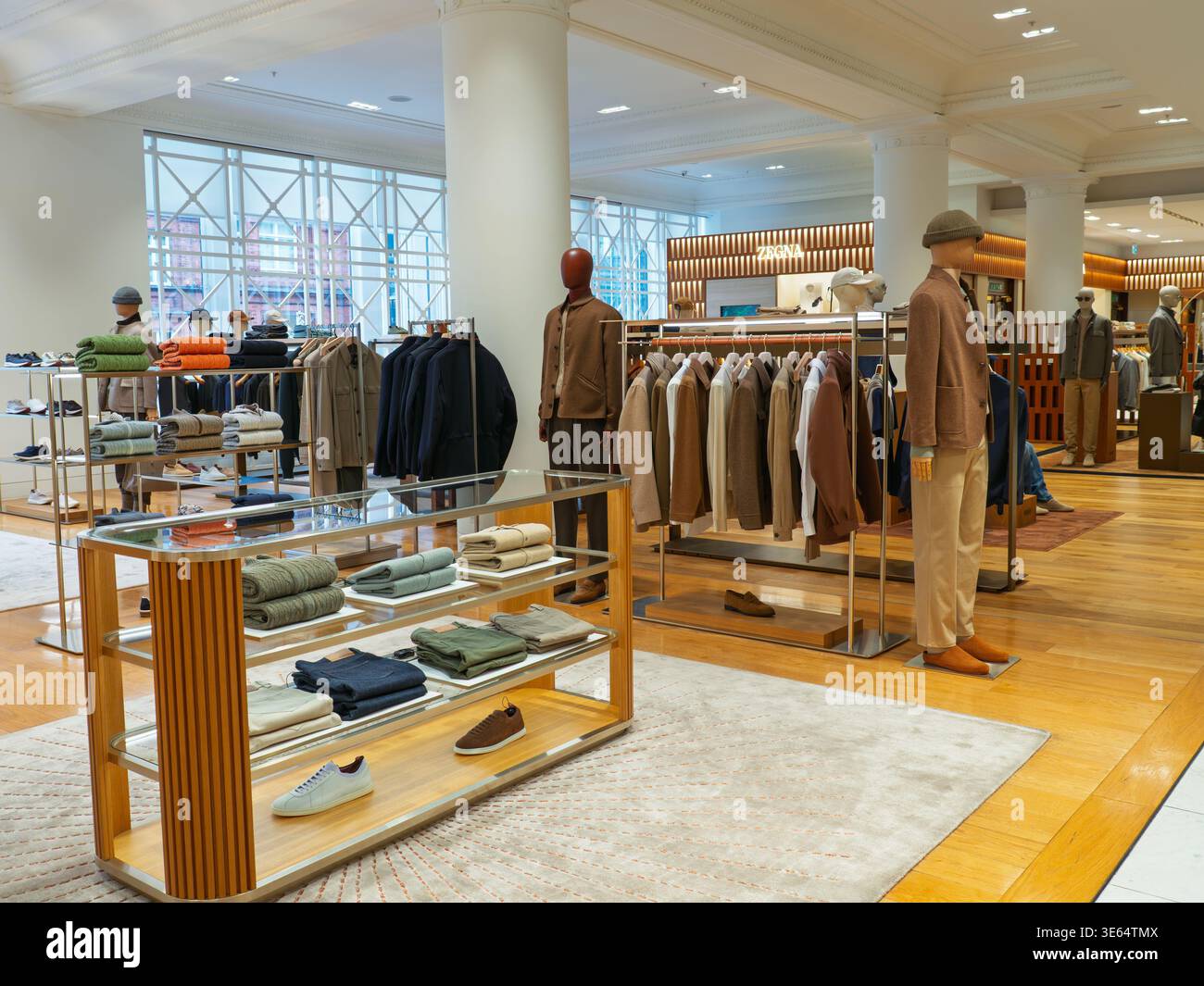 Zegna, a high-end concession designer fashion brand inside Selfridges, London, UK Stock Photo