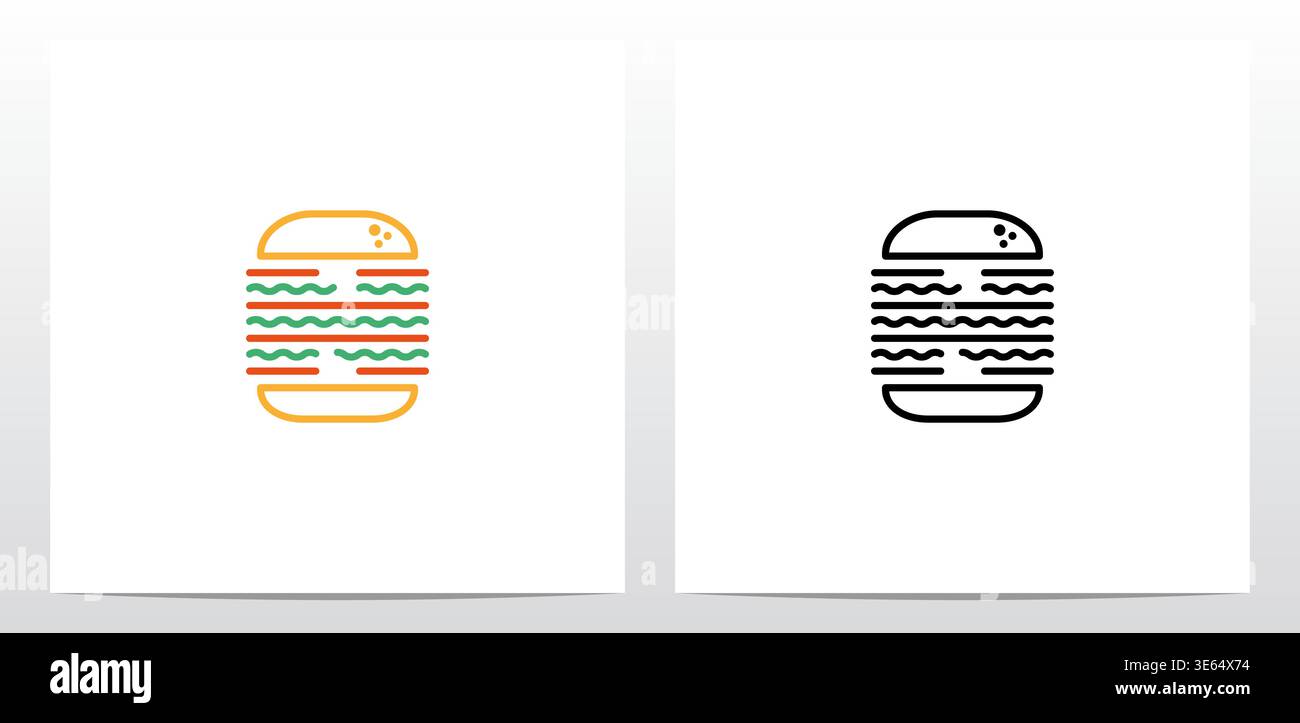Cheese Burger Letter Logo Design N Stock Vector