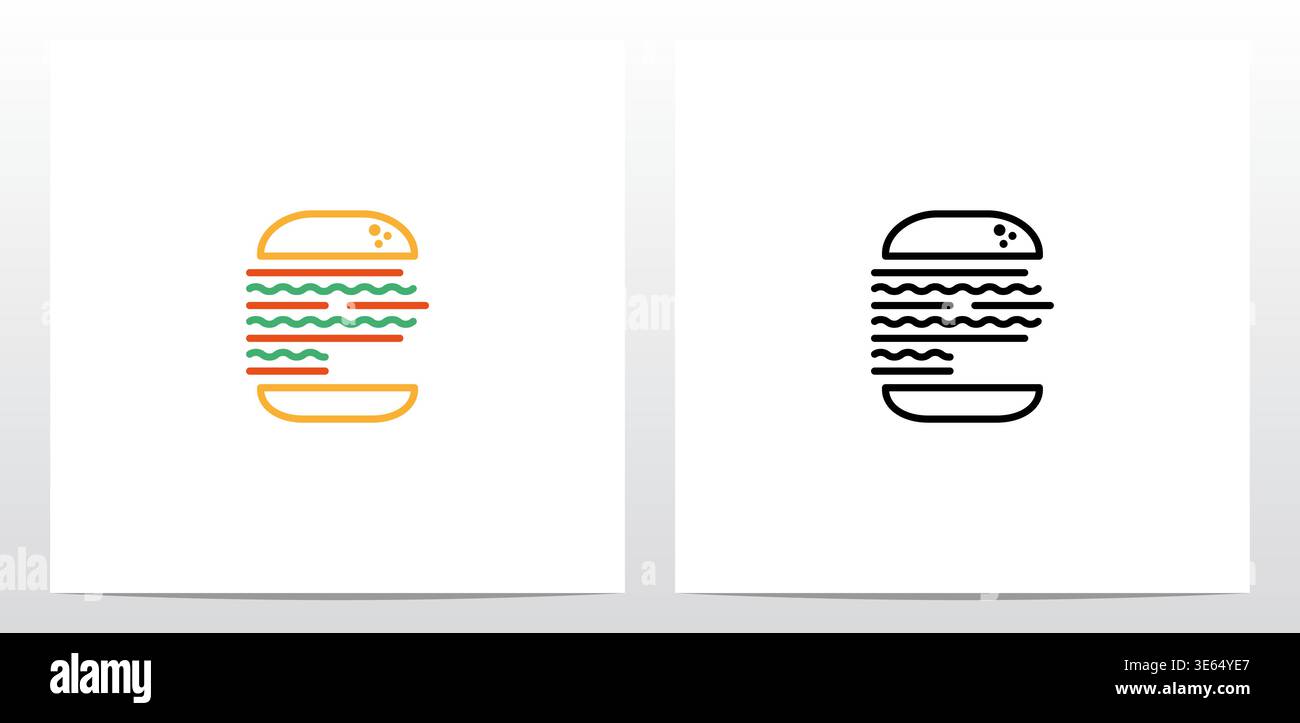 Cheese Burger Letter Logo Design P Stock Vector