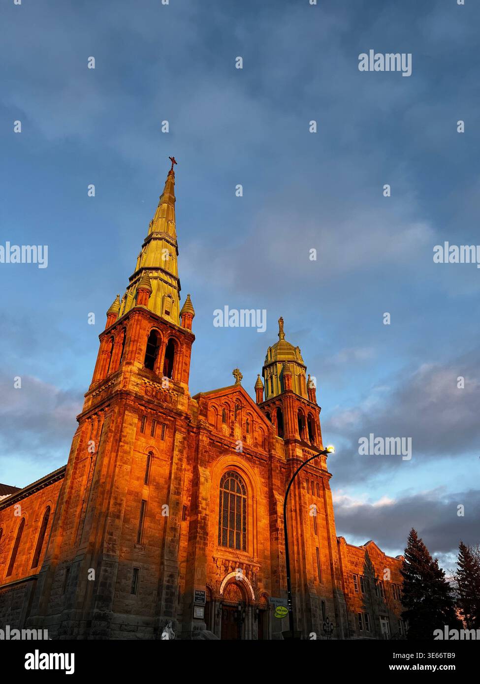 Notre-Dame du Saint Rosaire, Catholic Church, St Hubert street, Villeray, Montreal - Smartphone Captured Stock Image