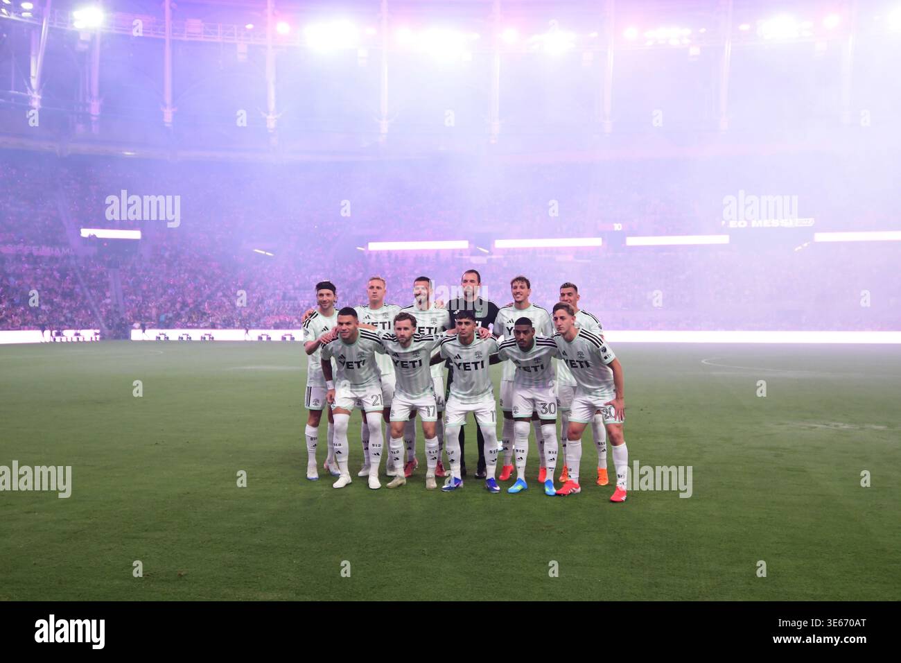 Austin FC poses for a team photo prior to the match between Inter Miami ...