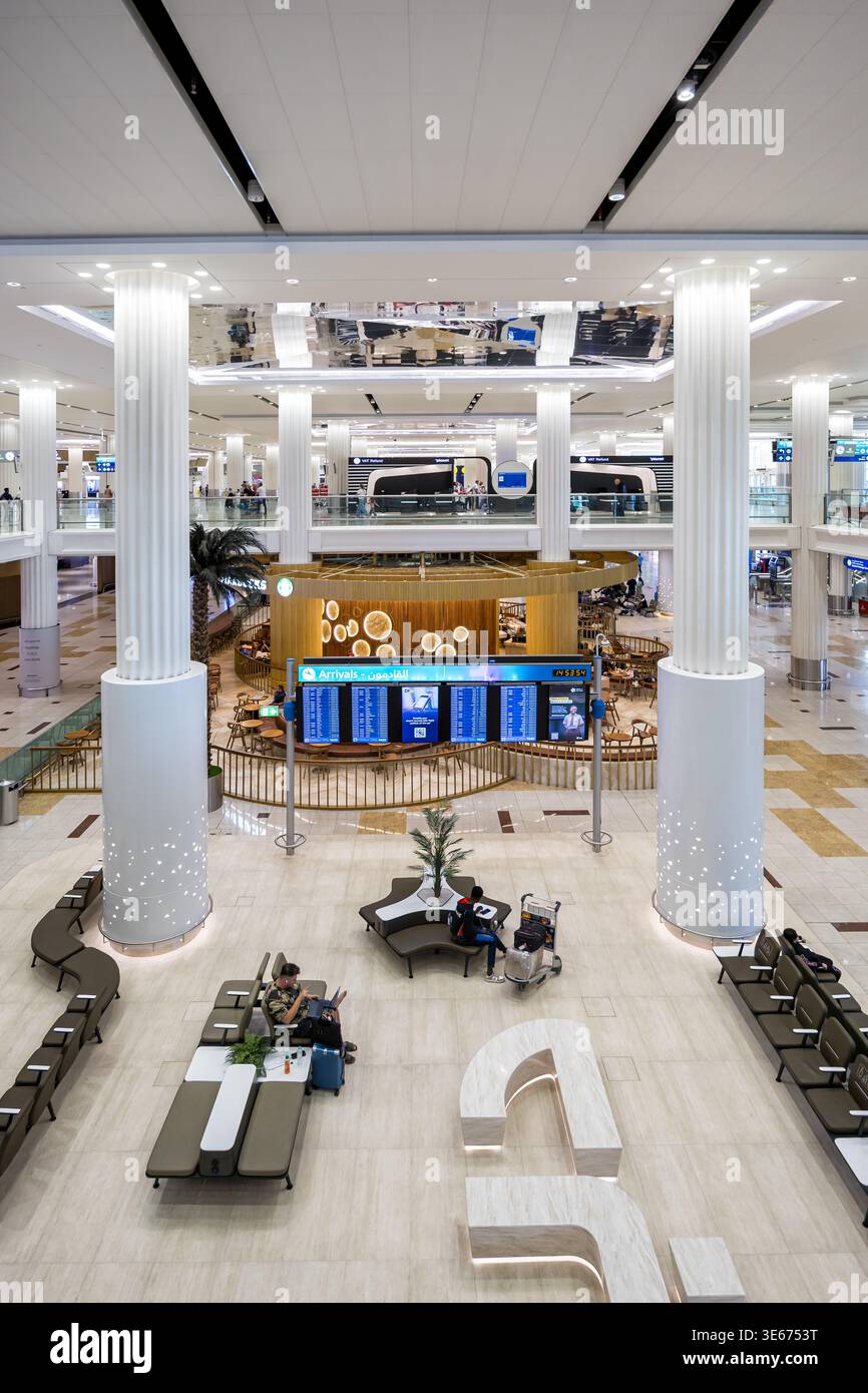 Dubai, United Arab Emirates - February 20, 2026: Terminal 1 of Dubai airport in the United Arab Emirates. Stock Photo