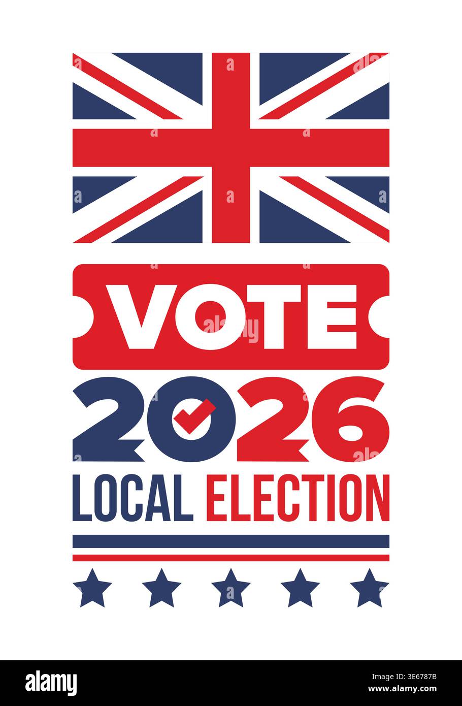 2026 United Kingdom Local Election Poster with Union Jack Flag and ...