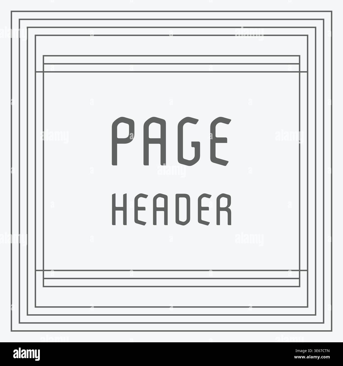 Structured document panel illustration featuring page header text centered within a layered rectangular border and fine line framing. Stock Vector