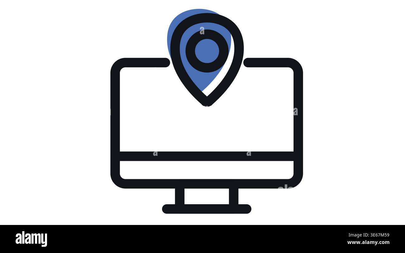 Digital location and local SEO icon Stock Vector