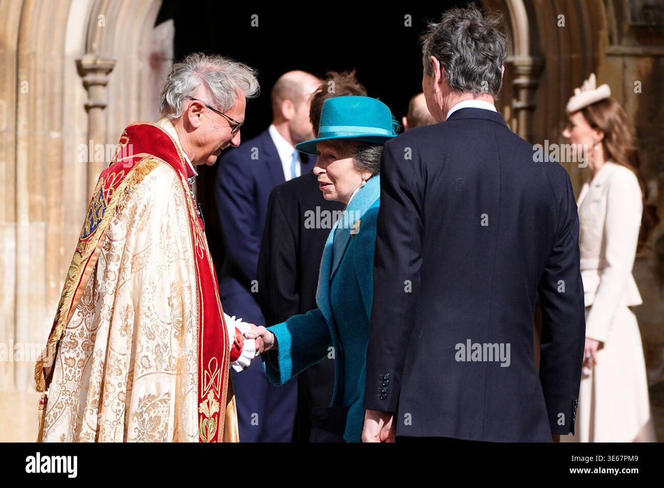The Princess Royal shaking hands with The Dean of Windsor, the Rt. Rev ...
