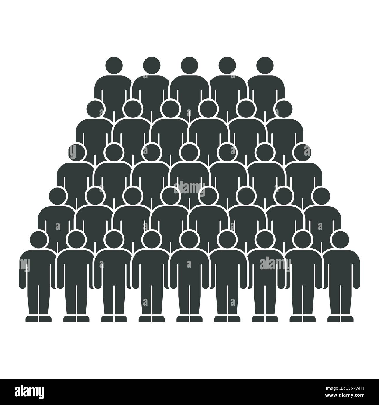 Pyramide Formation Pyramid Formation of Simplified Human Figures in Silhouette Stock ...