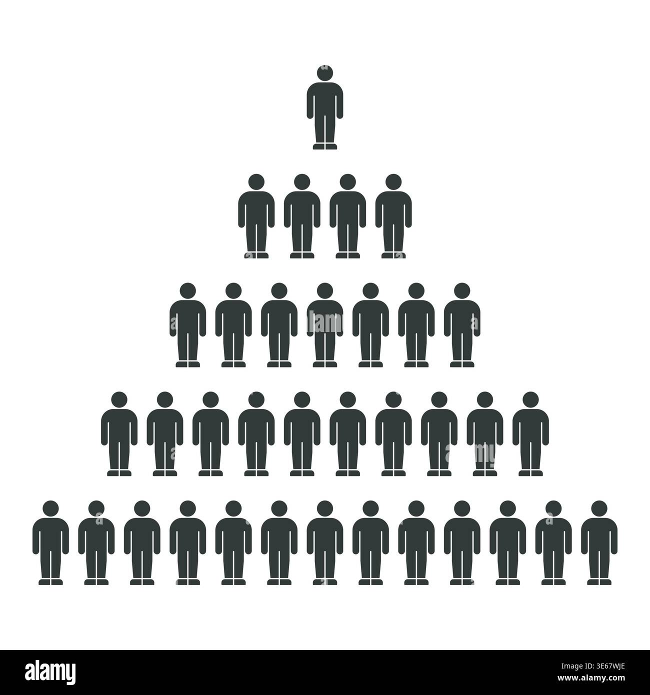 Hierarchical Pyramid Infographic with Human Icons in Levels Stock ...