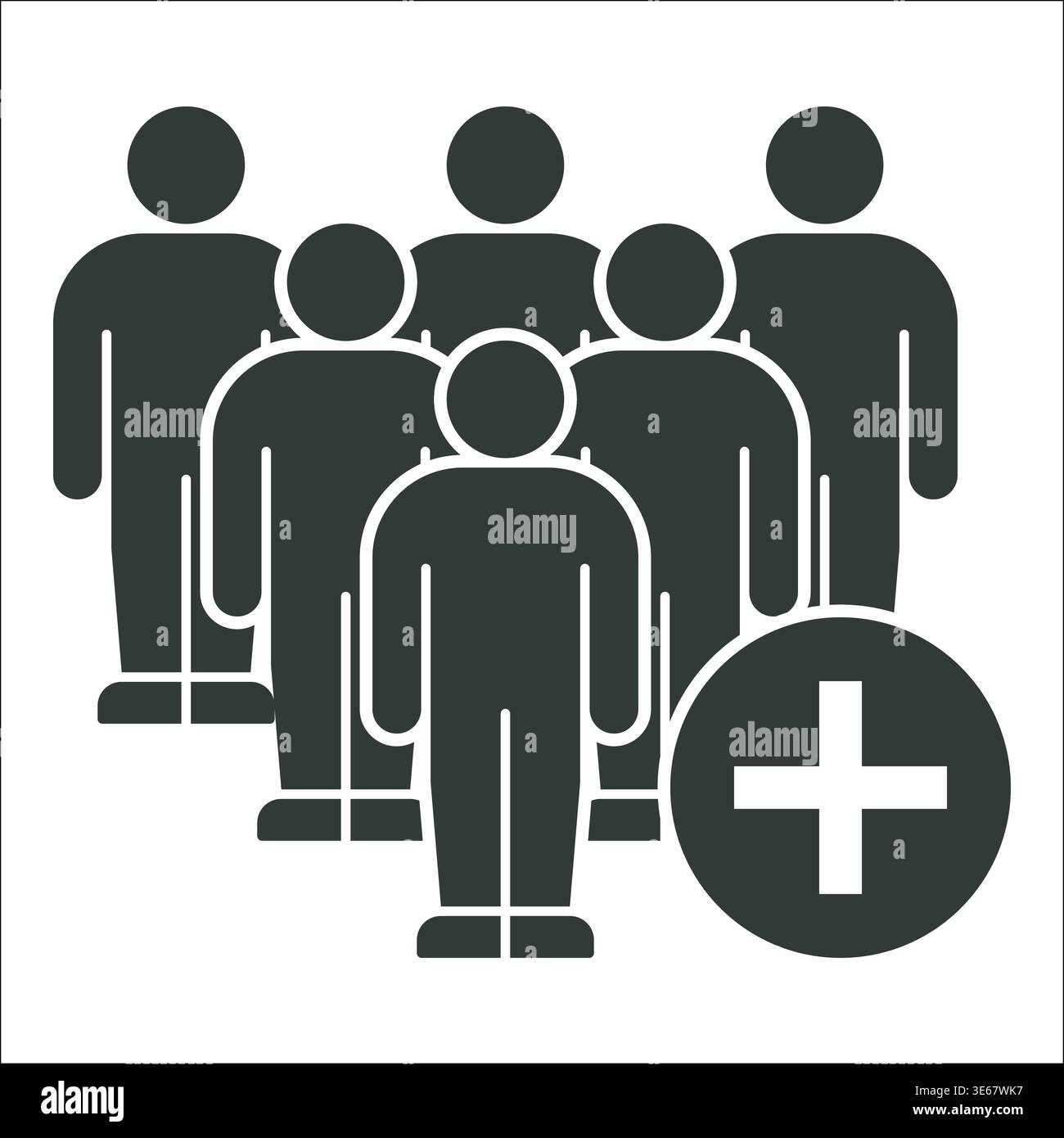 Six People Icon with Addition Symbol Stock Vector Image & Art - Alamy