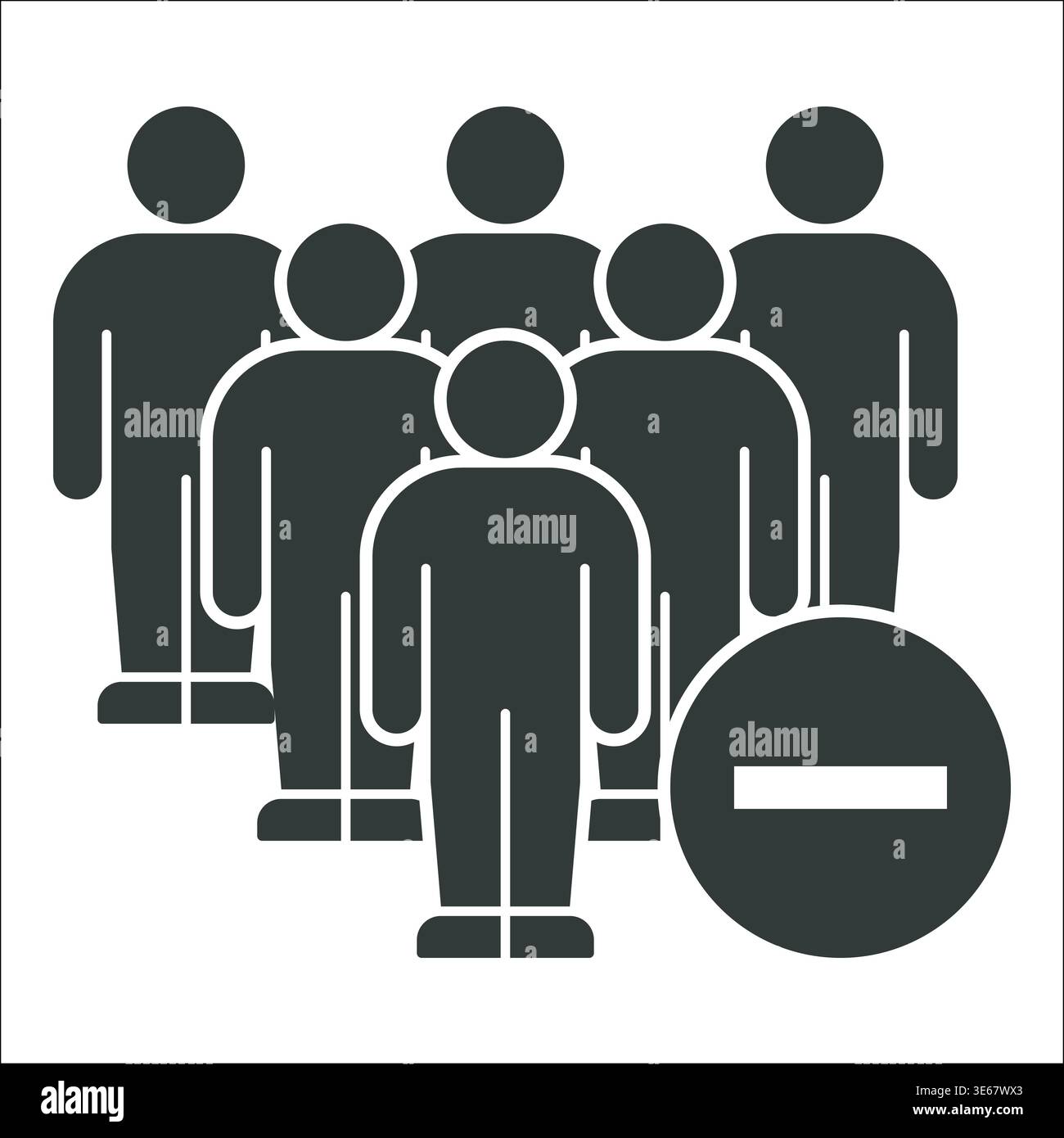 People Icon with Subtraction Symbol Stock Vector