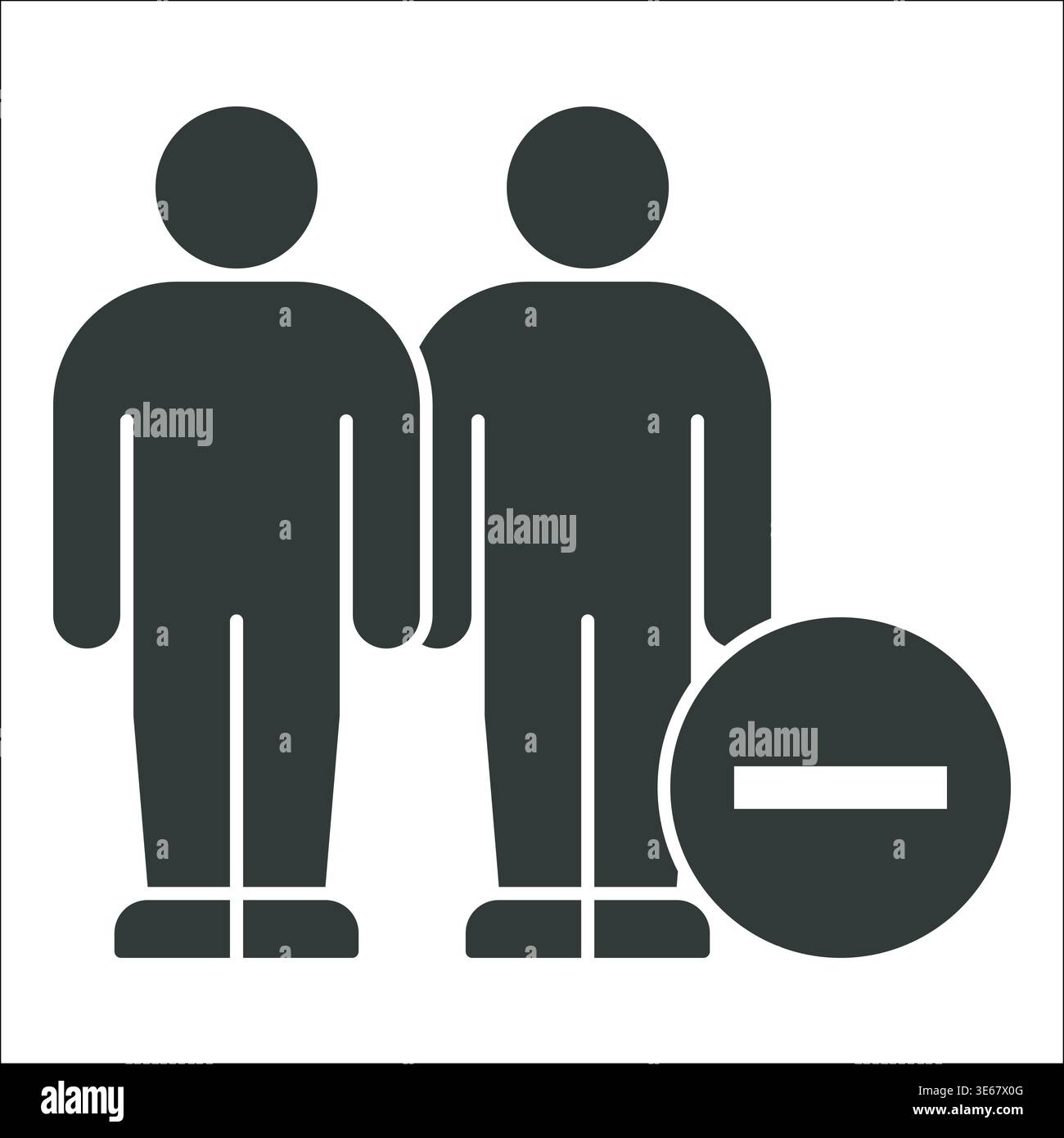 People Icon with Subtraction Symbol Stock Vector
