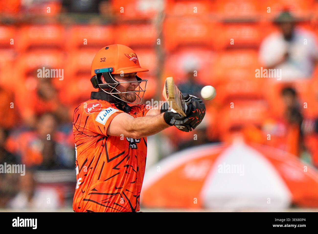 Sunrisers Hyderabad's Liam Livingstone plays a shot during the Indian ...