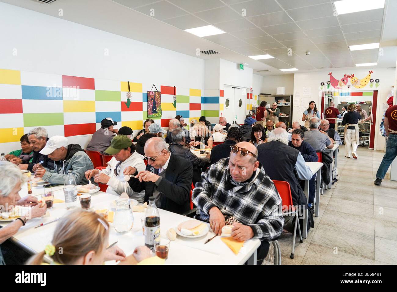 MILAN - Archbishop Mario Delpini of Milan dines at the annual Easter ...