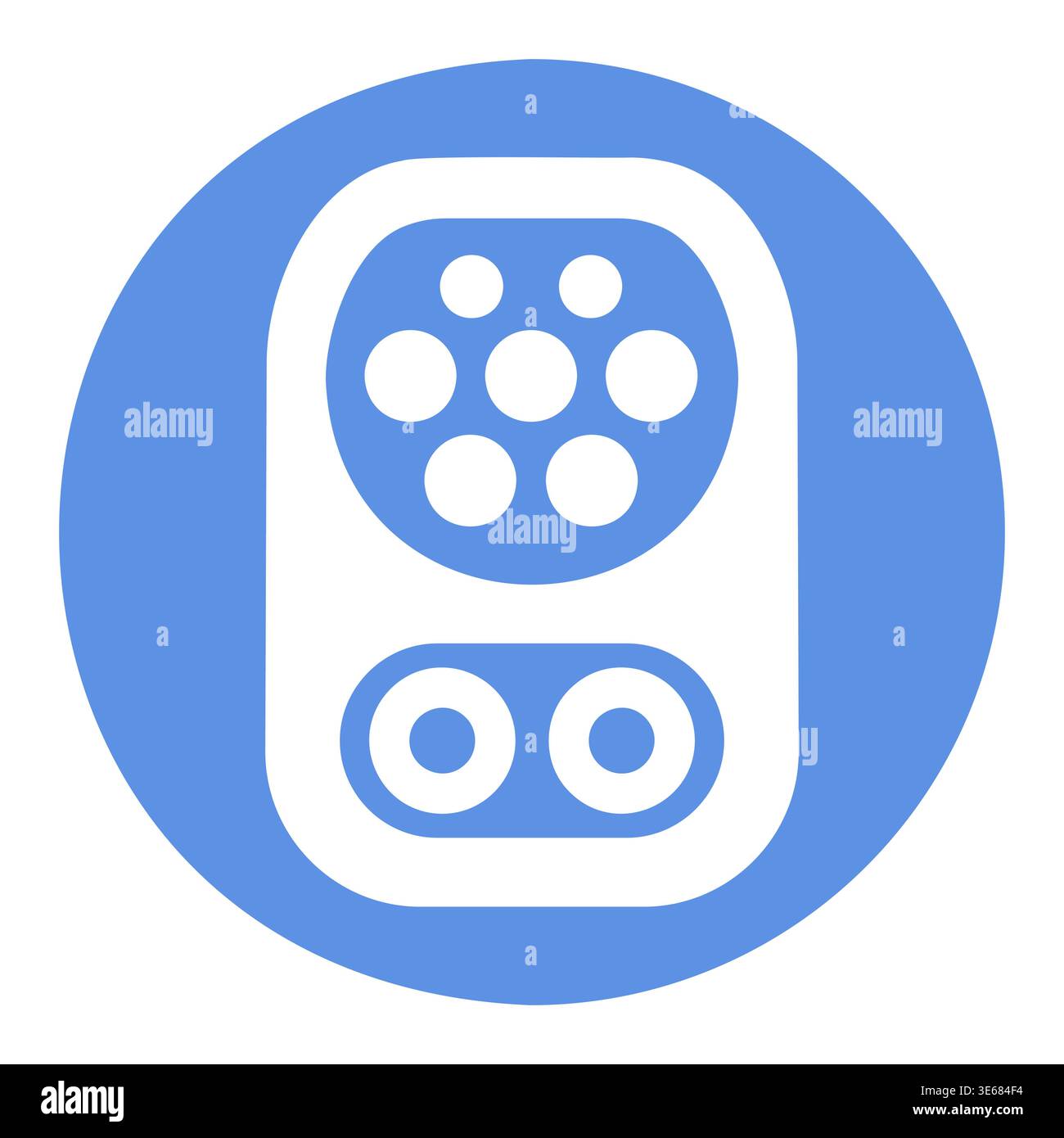 Minimalist outline CCS Type 2 charging inlet glyph icon suitable for ...
