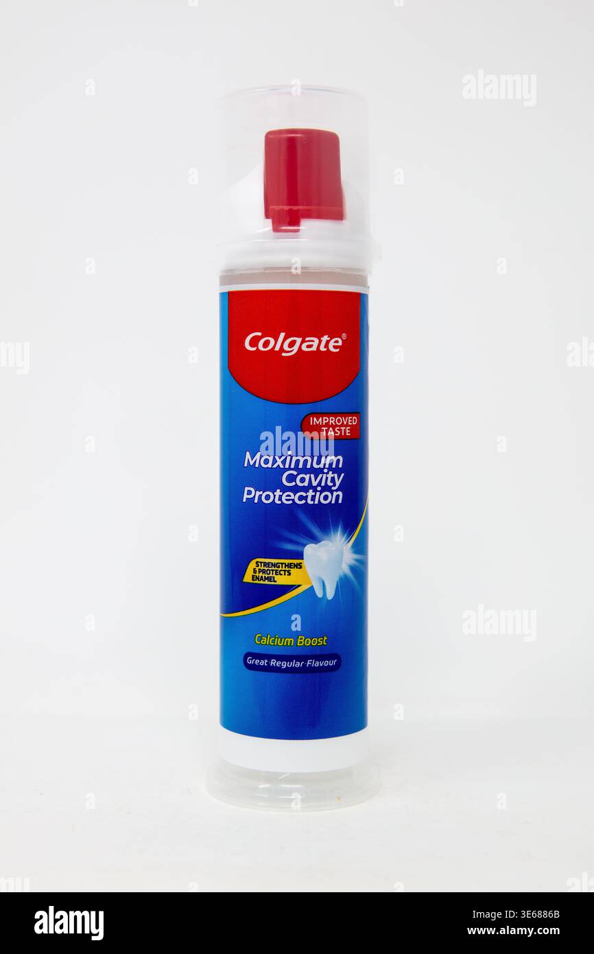 Colgate Maximum Cavity Protection Toothpaste Pump Stock Photo