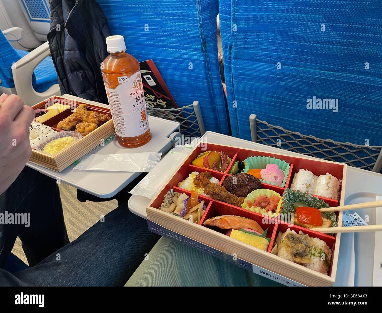 Bento box  on a Shinkansen Train in Japan Stock Photo