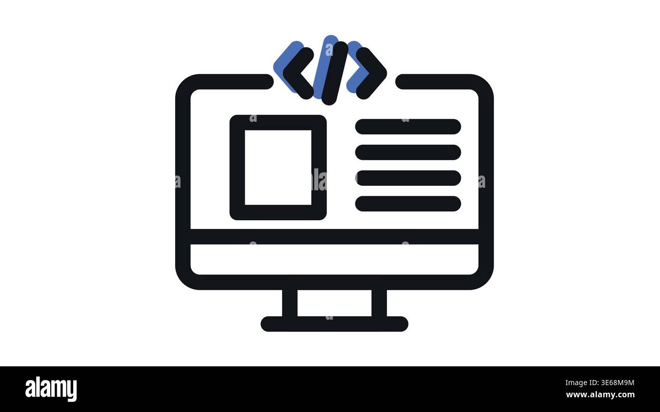 Web development and coding icon Stock Vector