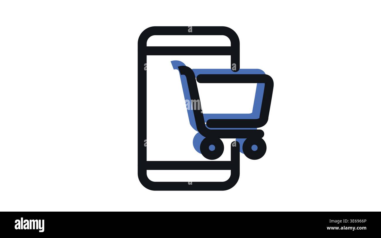 Mobile shopping and e-commerce icon Stock Vector