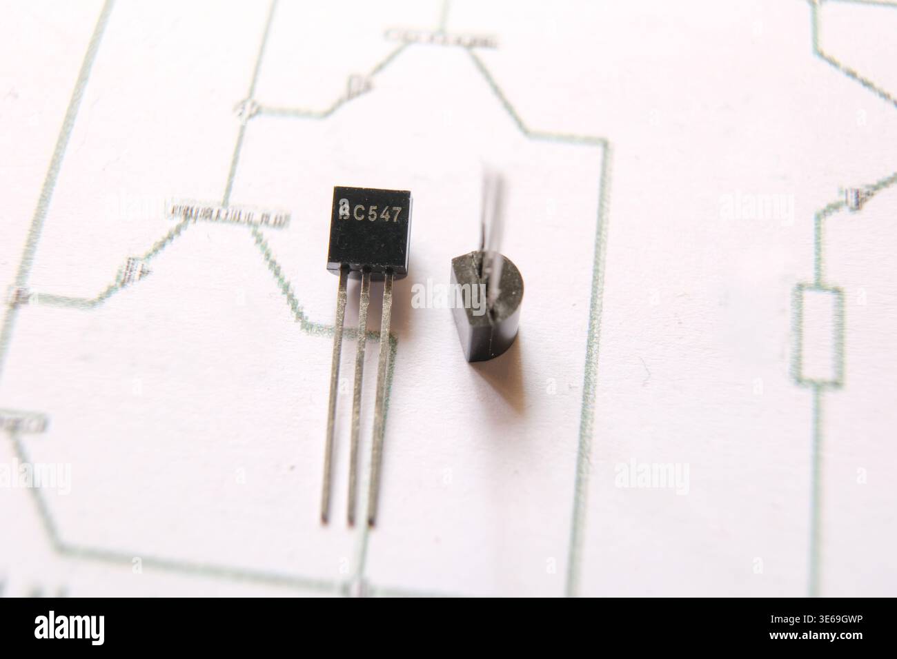 Semiconductor transistor. Basic electronic circuit components Stock ...