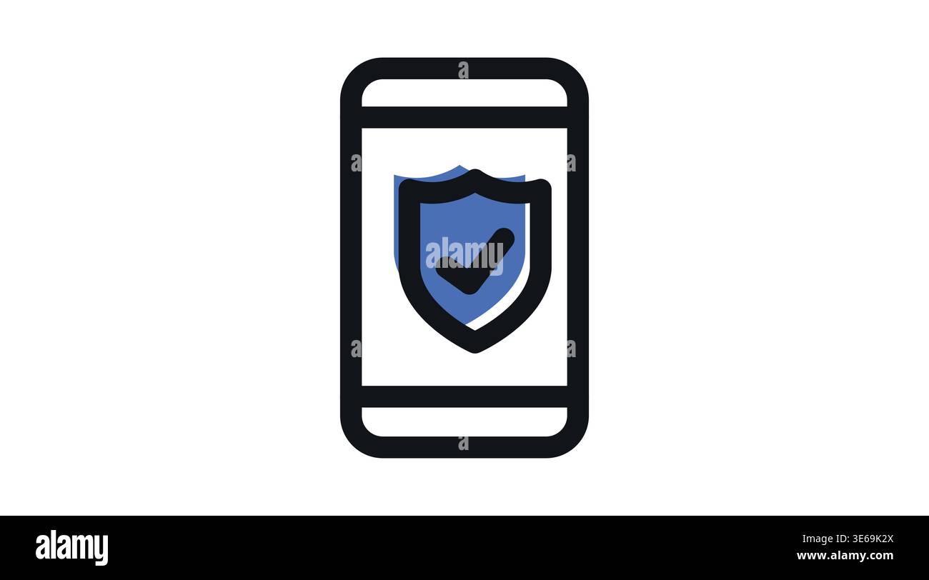 Mobile security and data protection icon Stock Vector