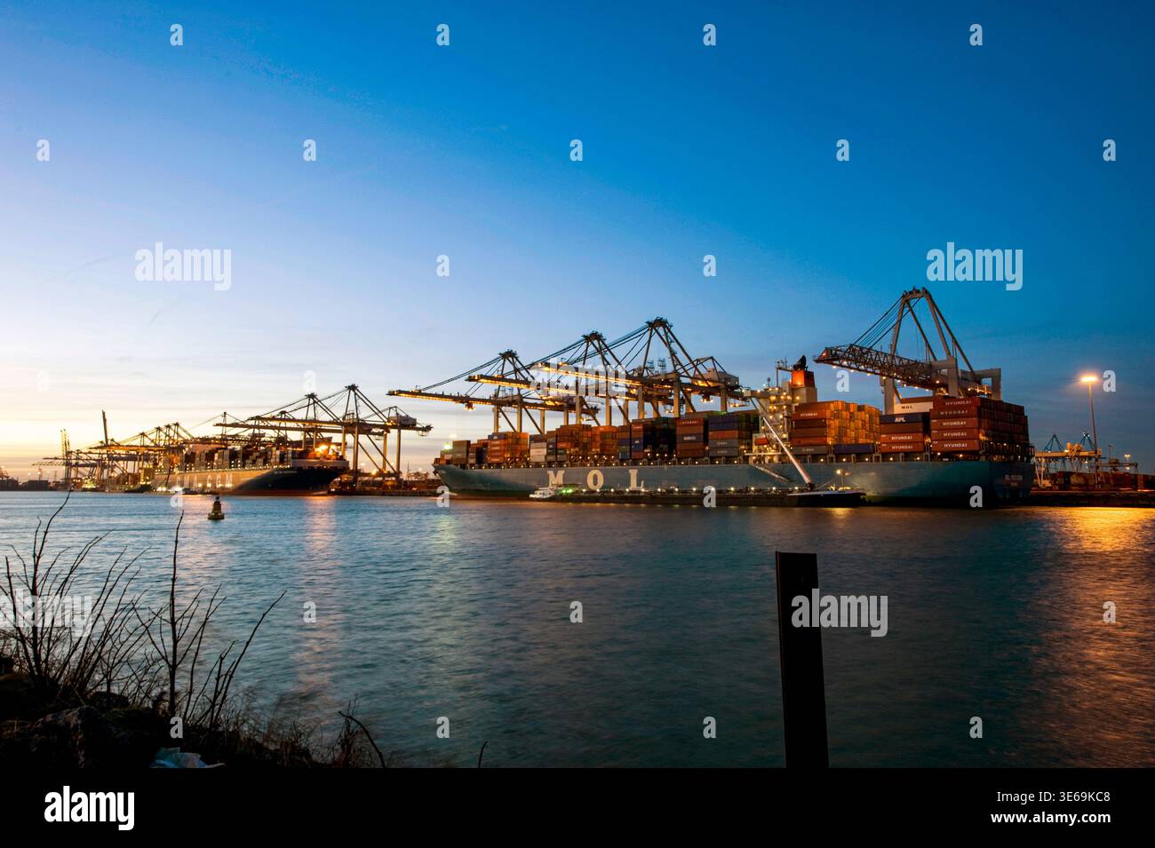 Container Shipping. The Hutchison Ports ECT Delta Container Terminal at ...