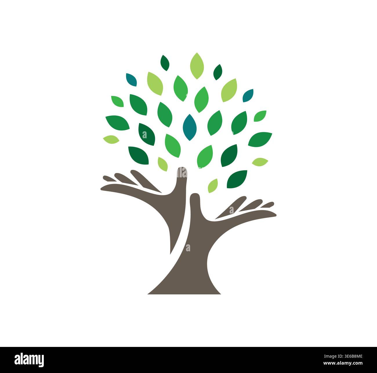 Protection tree logo design Stock Vector