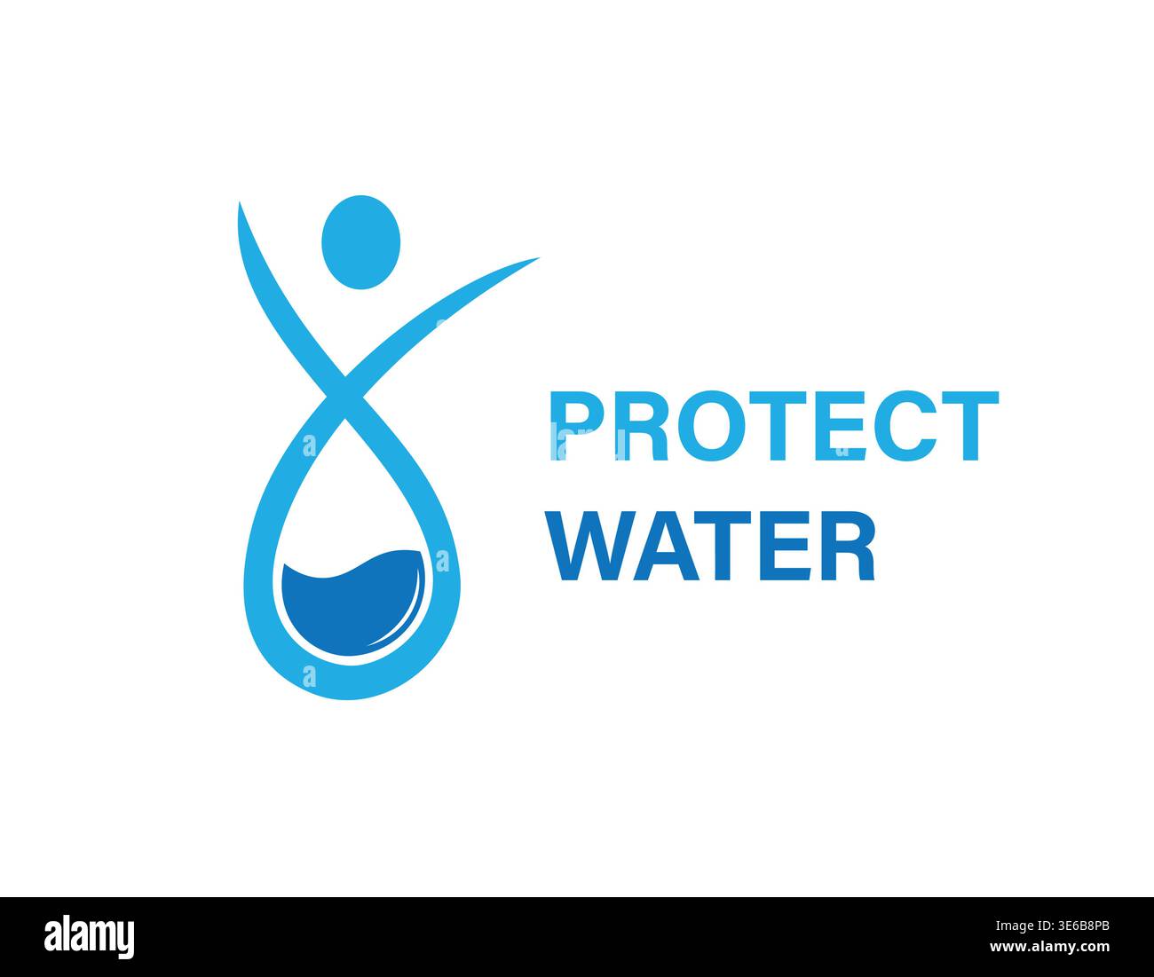 Protect Save Water logo illustration Stock Vector