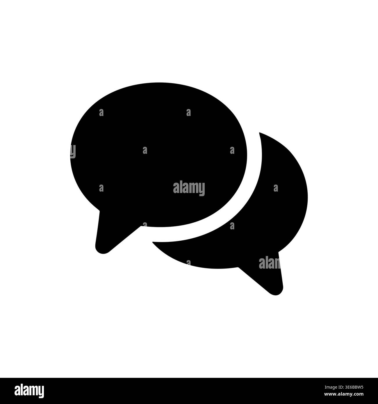 Two black speech bubbles icon on white background Stock Vector