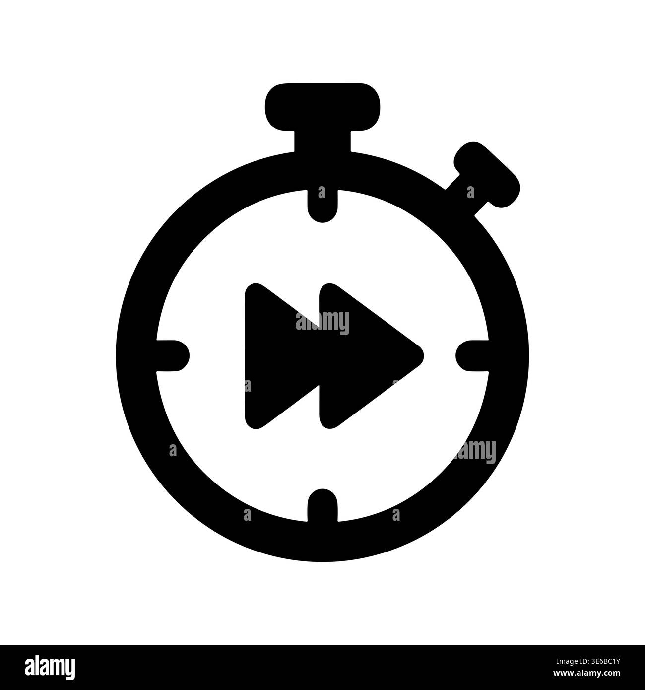 Stopwatch with Fast Forward Icon, Simple Vector Illustration Stock Vector