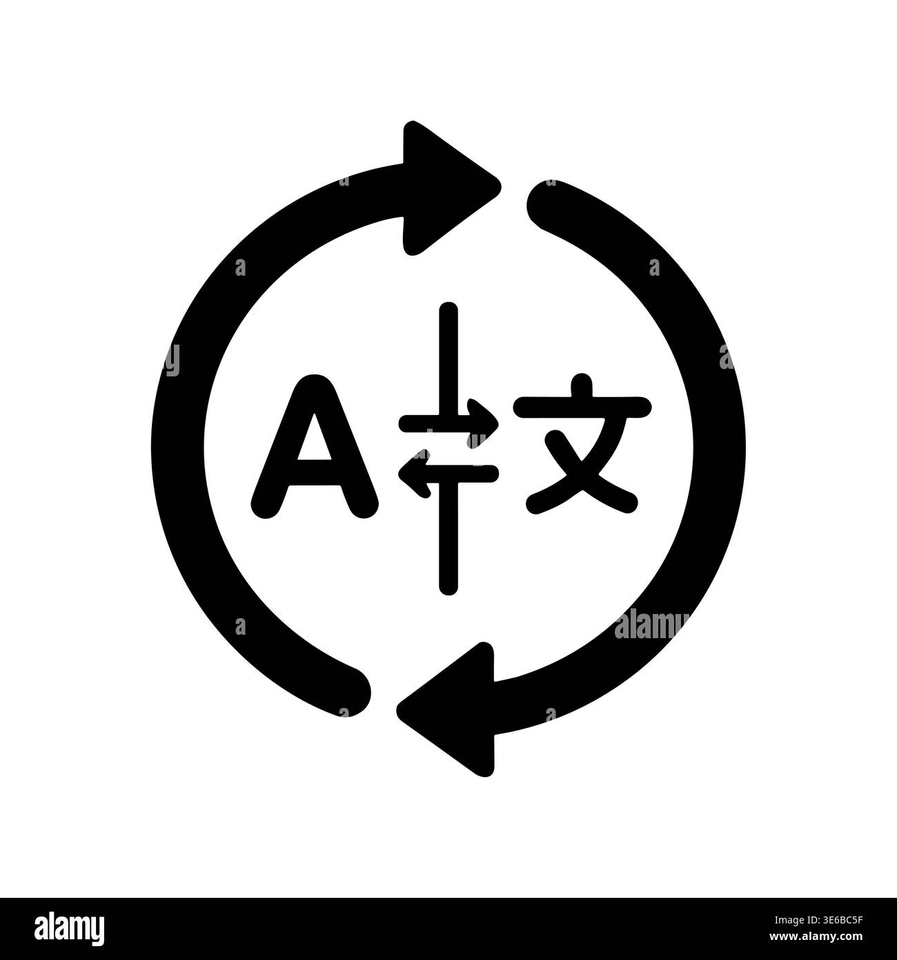 Translation icon with arrows, language converter, flat vector illustration Stock Vector