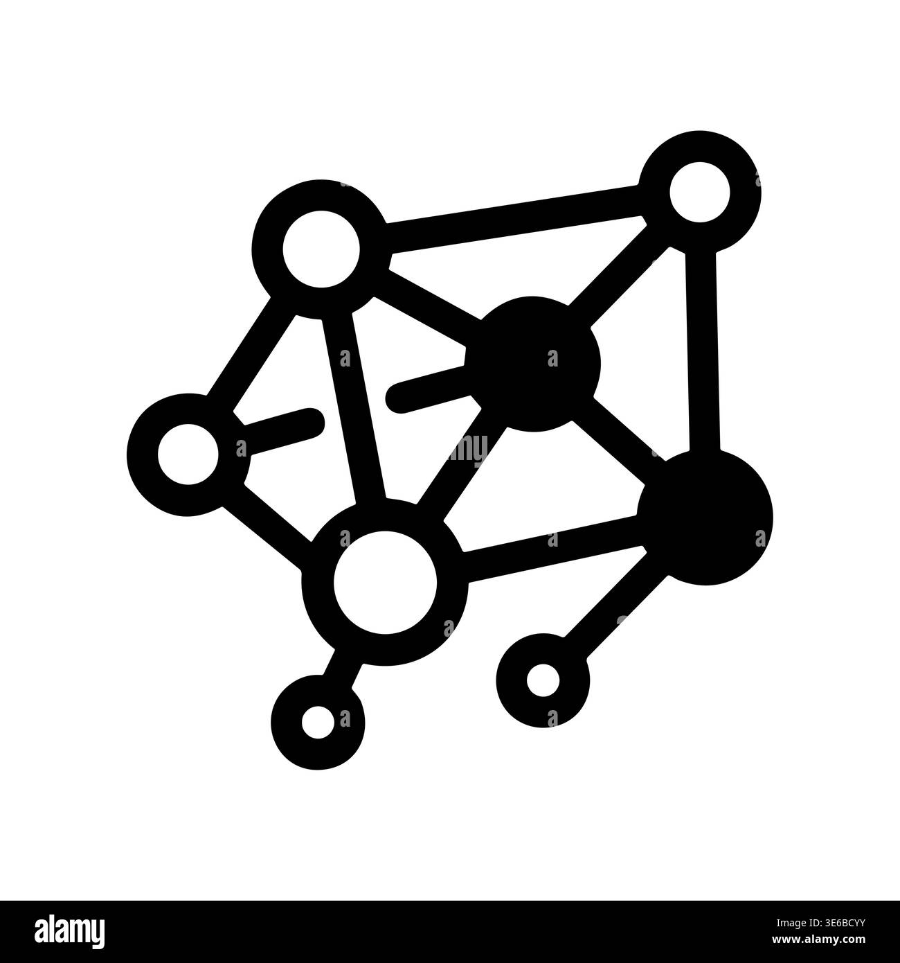 Simple black and white connection network vector icon illustration Stock Vector