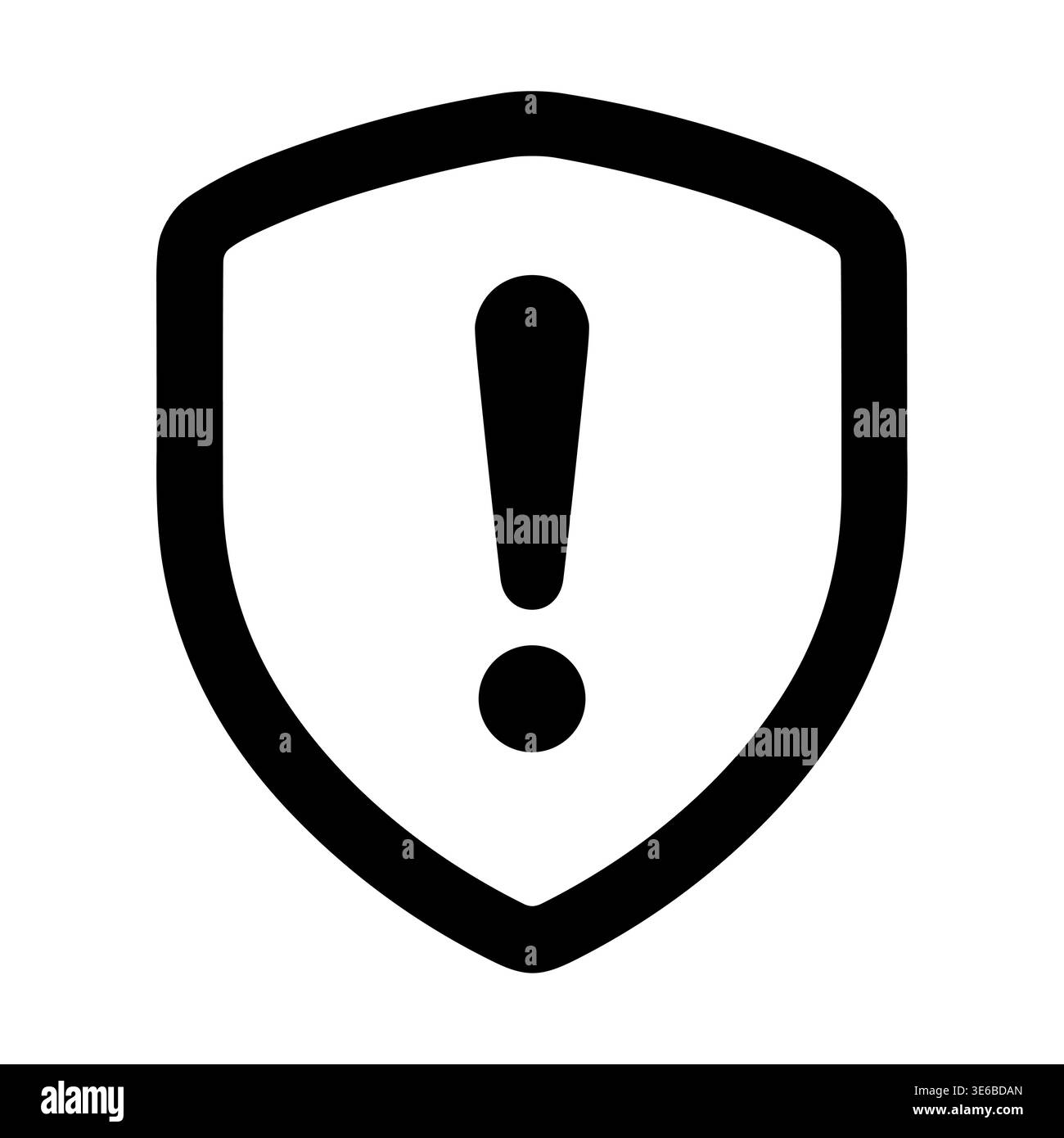 Shield with Exclamation Mark Icon Symbolizing Security Alert Design Stock Vector