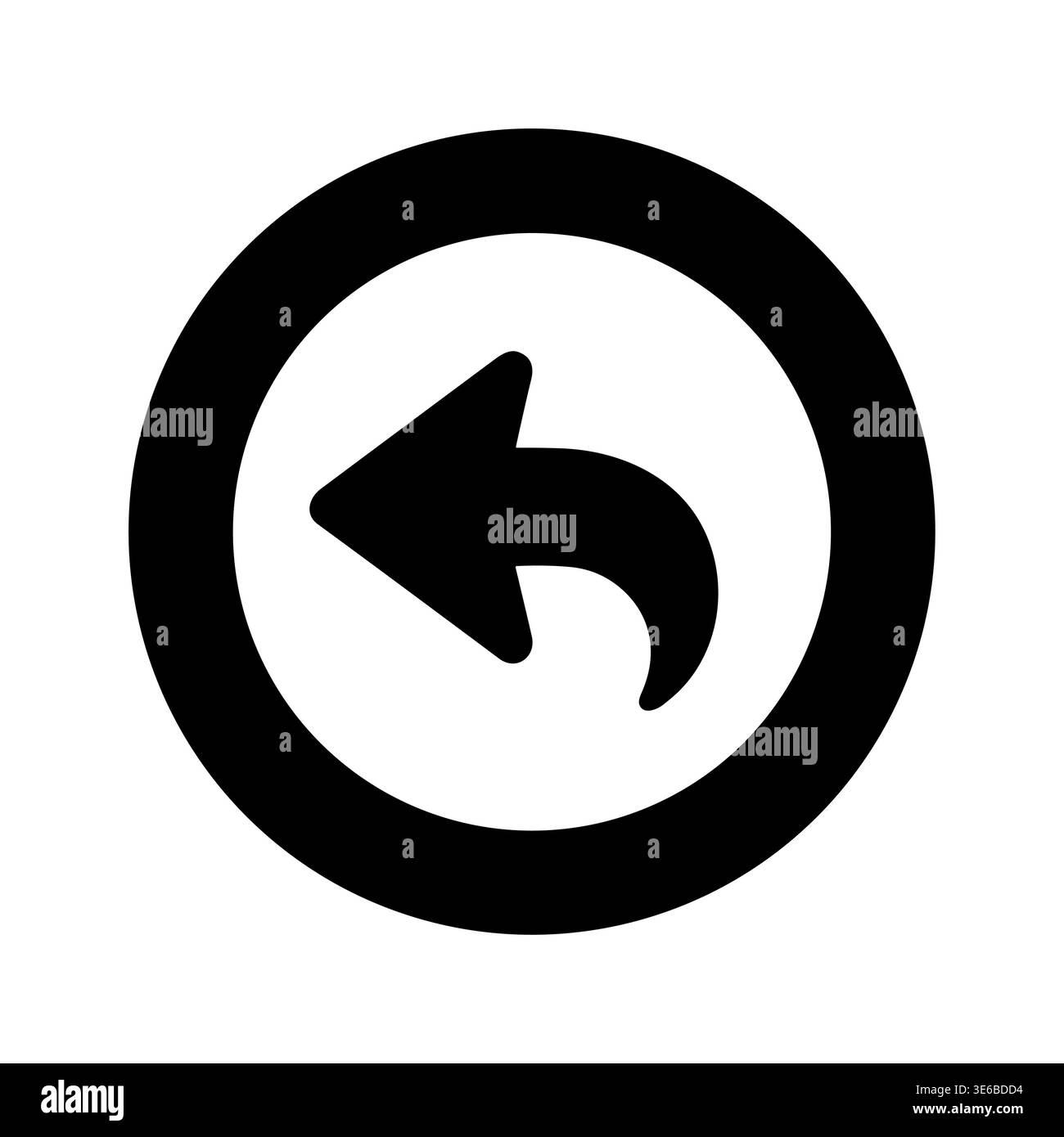 Black undo arrow in circle, simple vector icon illustration Stock Vector