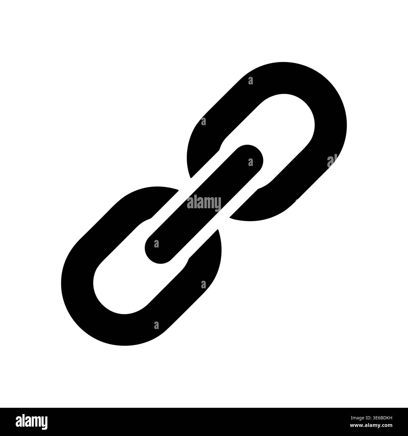 Simple black chain link icon on a white background Stock Vector