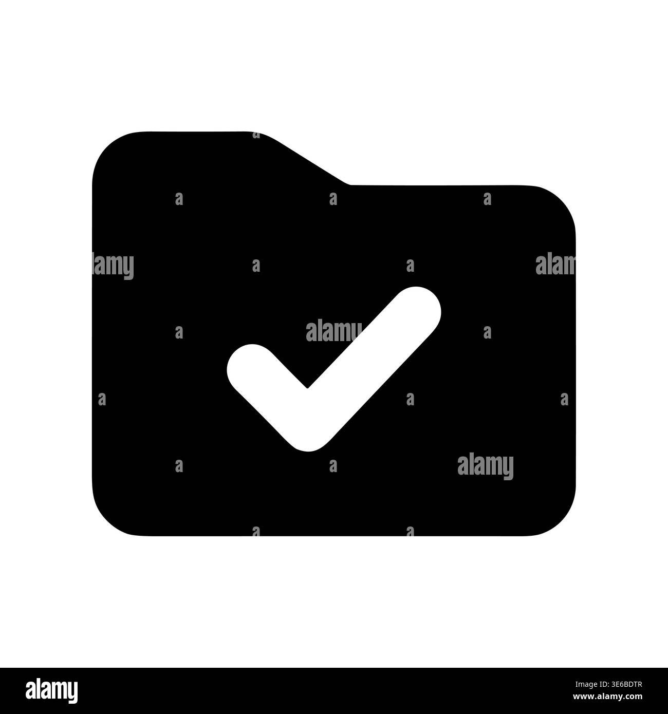 Black folder icon with white check mark symbol vector illustration Stock Vector