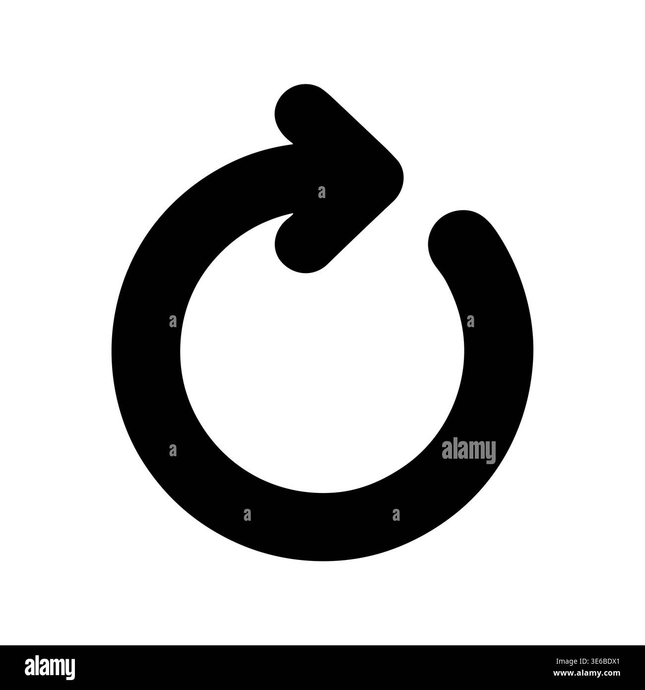 Black Refresh Icon on White Background Simple Style Stock Vector