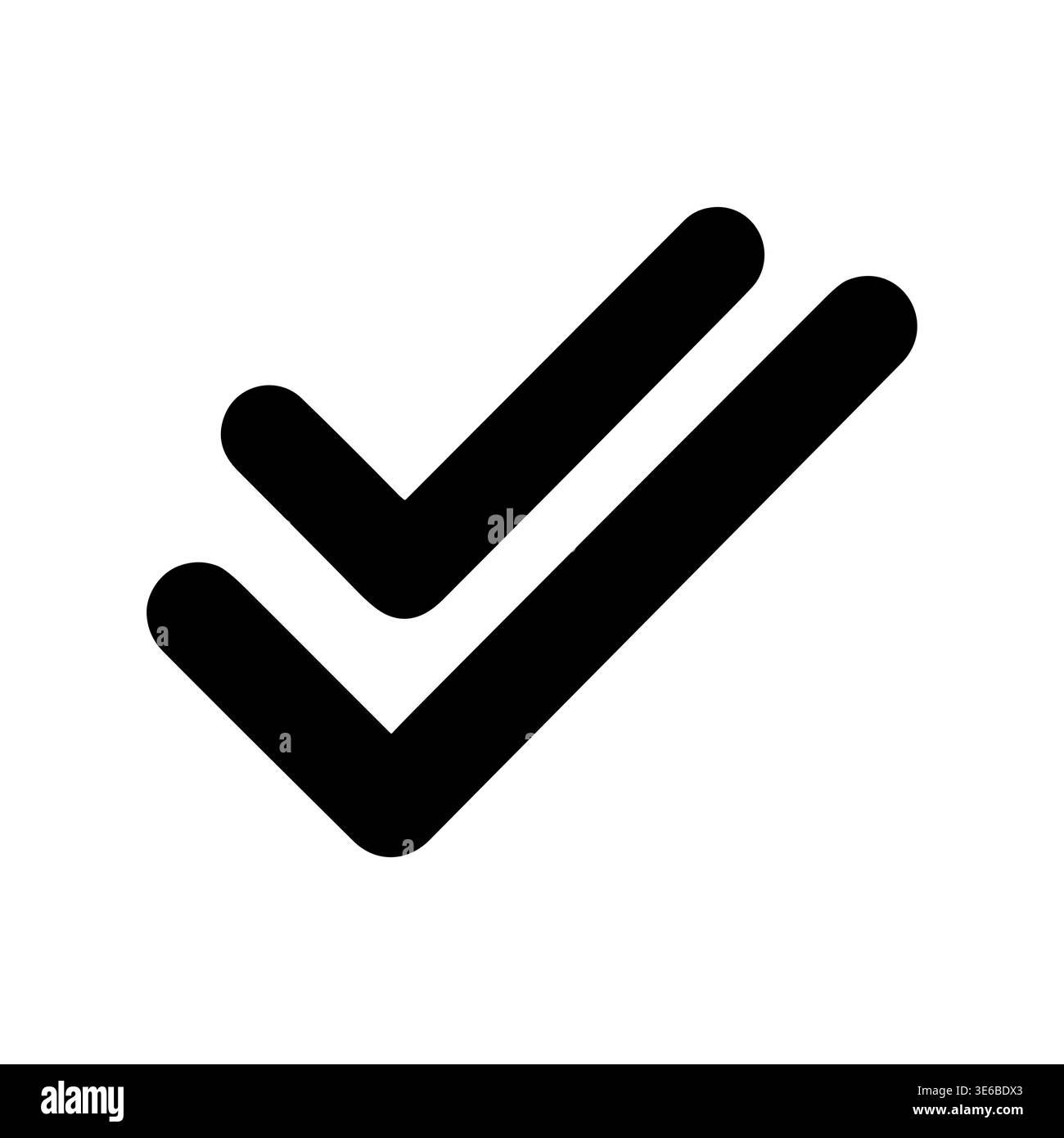 Double check mark icon in black and white vector design Stock Vector