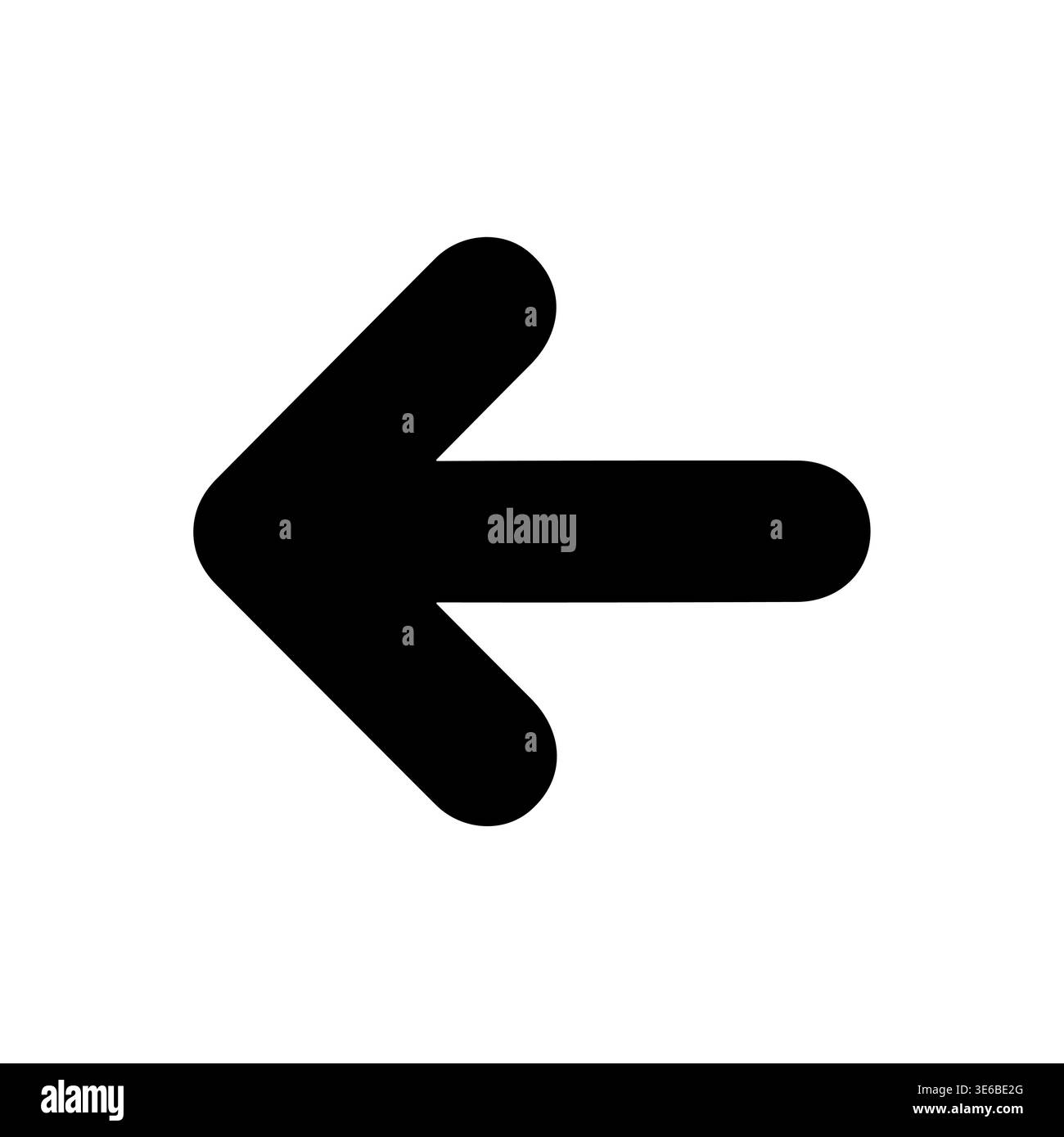 Black Arrow Pointing Left Minimalist Design on White Background Stock Vector