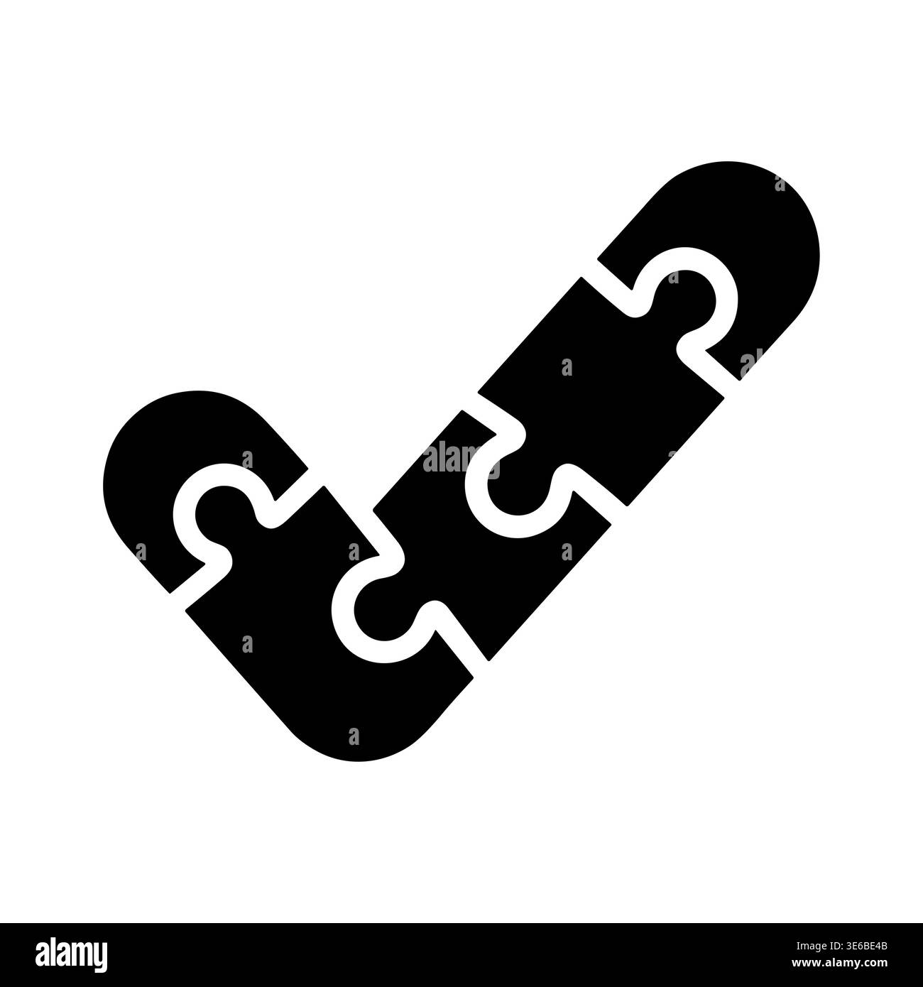 Black checkmark puzzle icon, problem solving, decision making concept Stock Vector