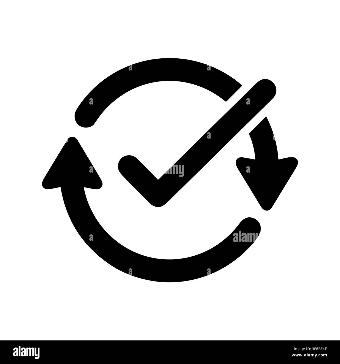 Checkmark and Circular Arrows Icon Symbolizing Update or Approval Stock Vector