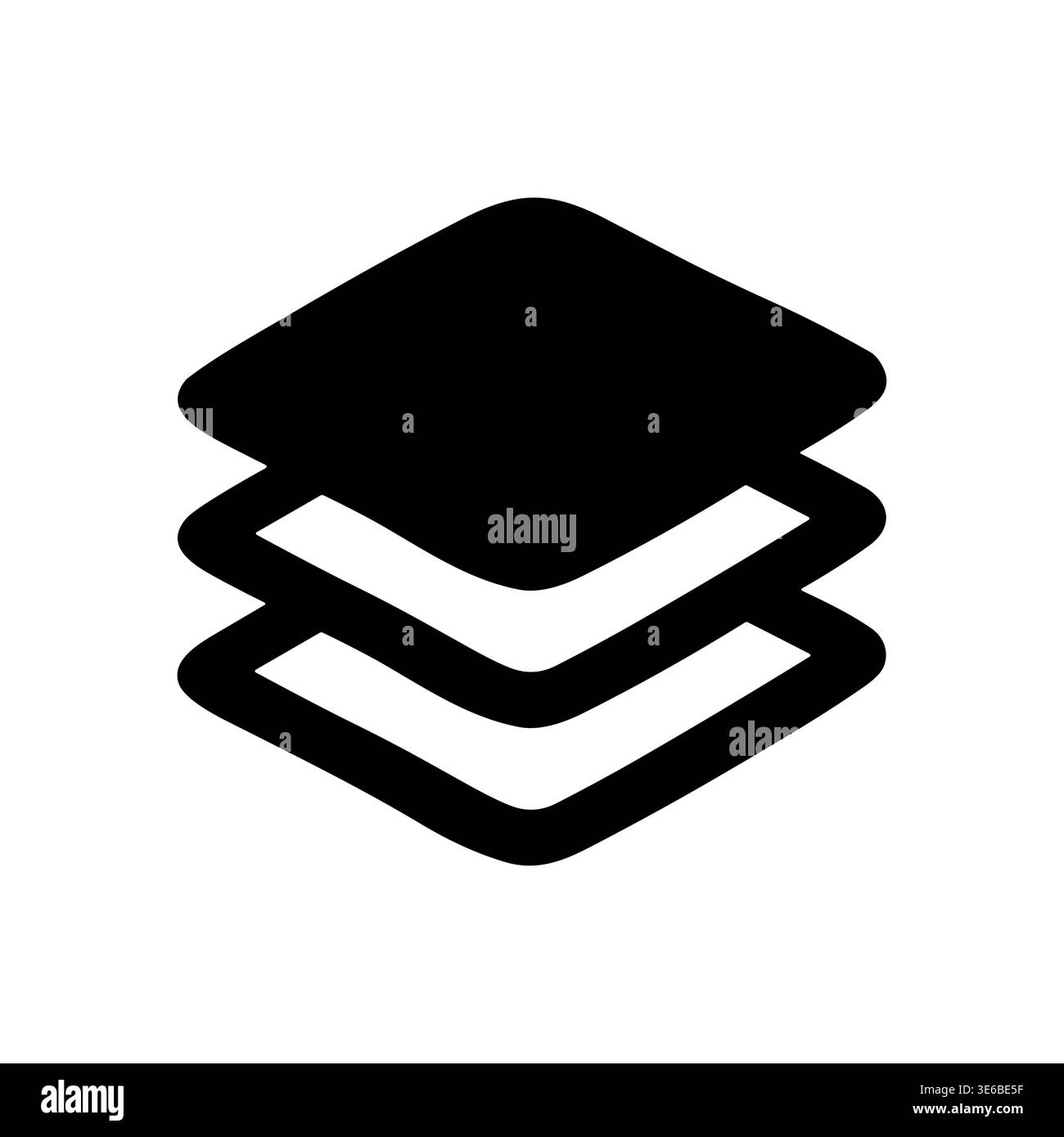 Black and white simple flat design layer stack icon Stock Vector Image ...